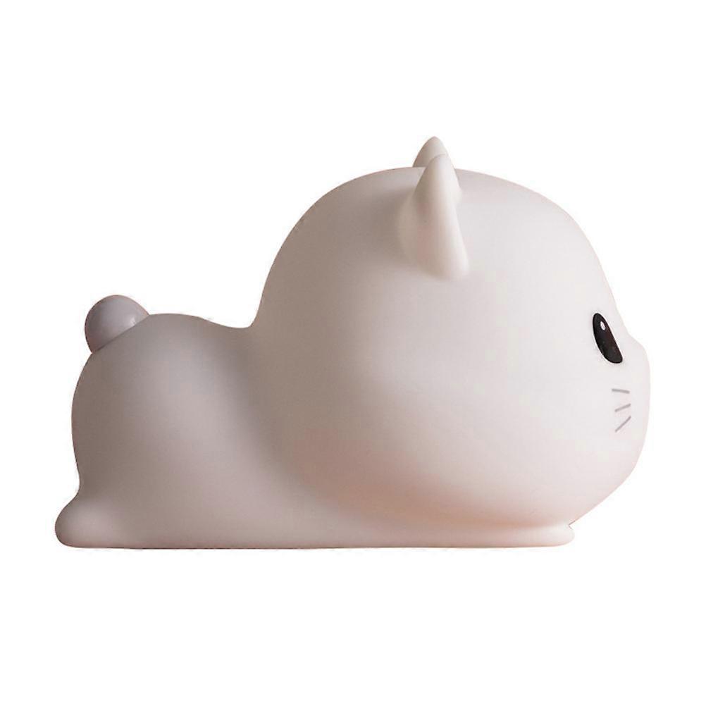 Cat Shaped Nightlight Small Bedside Bar Shop Usb Powered Soft Silicone Abs Pc 1Pack