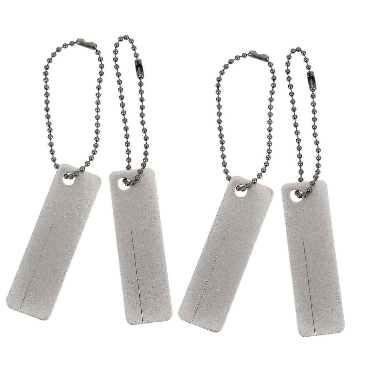 Set of 4 Whetstone Sharpener for Home Sharpening Stone Tool Silver X 2 Pieces