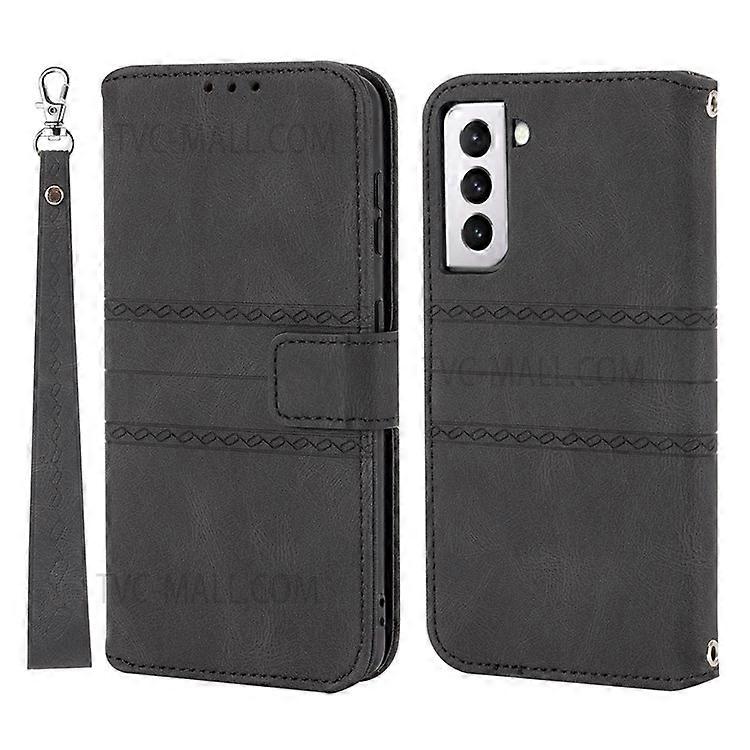 Compatible For Samsung Galaxy S22 Plus Shockproof Mobile Phone Flip Case Soft PU Leather and TPU Imprinted Pattern Wallet Phone Co