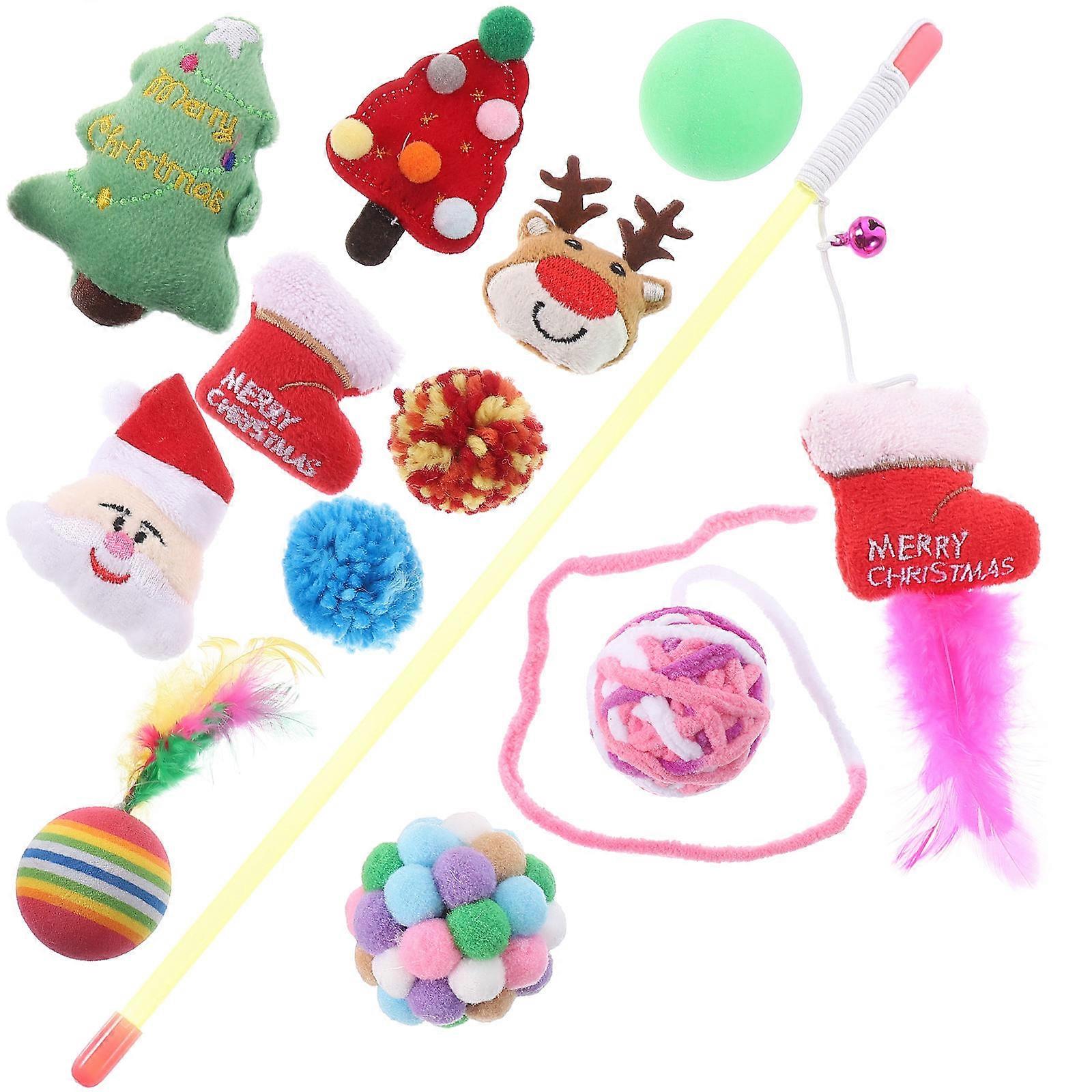 Christmas Cat Teaser Wand for Kittens – Interactive Indoor Pet Toy with Bright Colors to Encourage Play and Deter Biting Behavior – Great for Cat