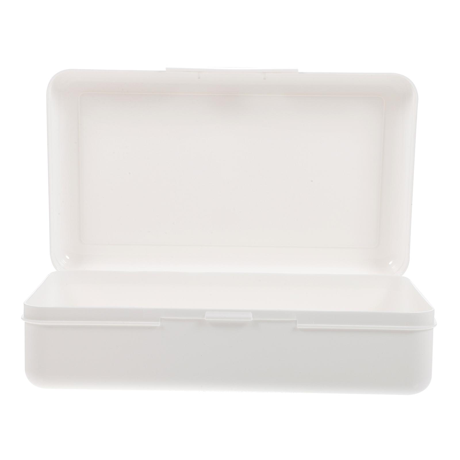 Stackable Plastic Pencil Storage Box with Snap Tight Cover – Durable Pen Holder for School and Office Supplies Organization