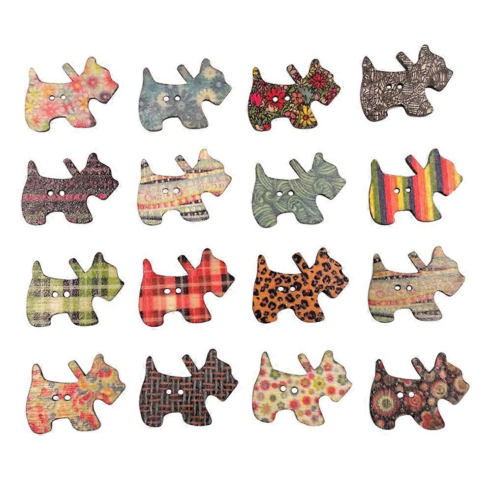 Cute Animal Shaped Buttons Wood Buttons Scrapbook Making Diy Projects Round Environmental 50Pcs