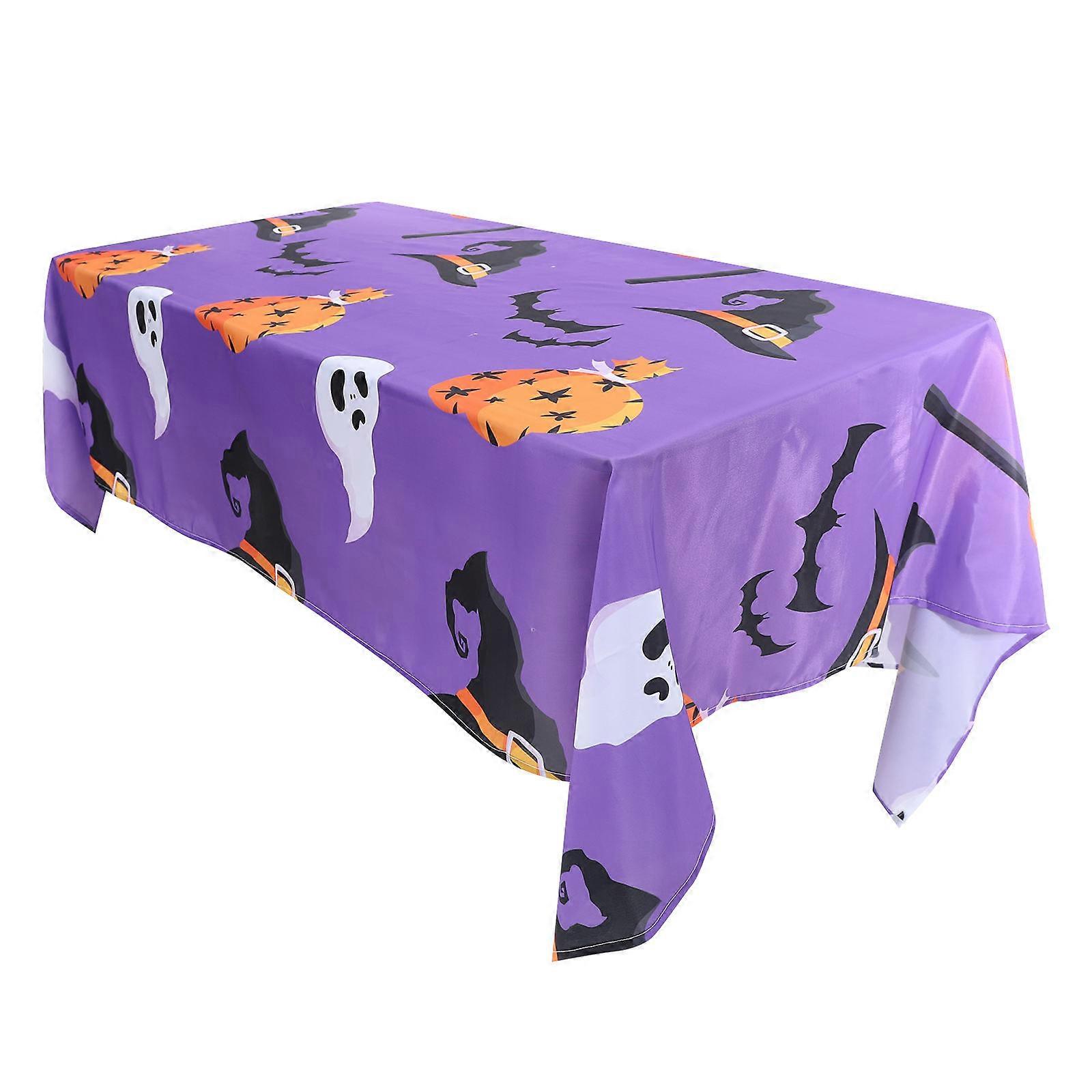 Halloween Party Tablecloth Table Decoration Protect Against Scratches Polyester 180X140CM Rectangular For Home Use 1Pack