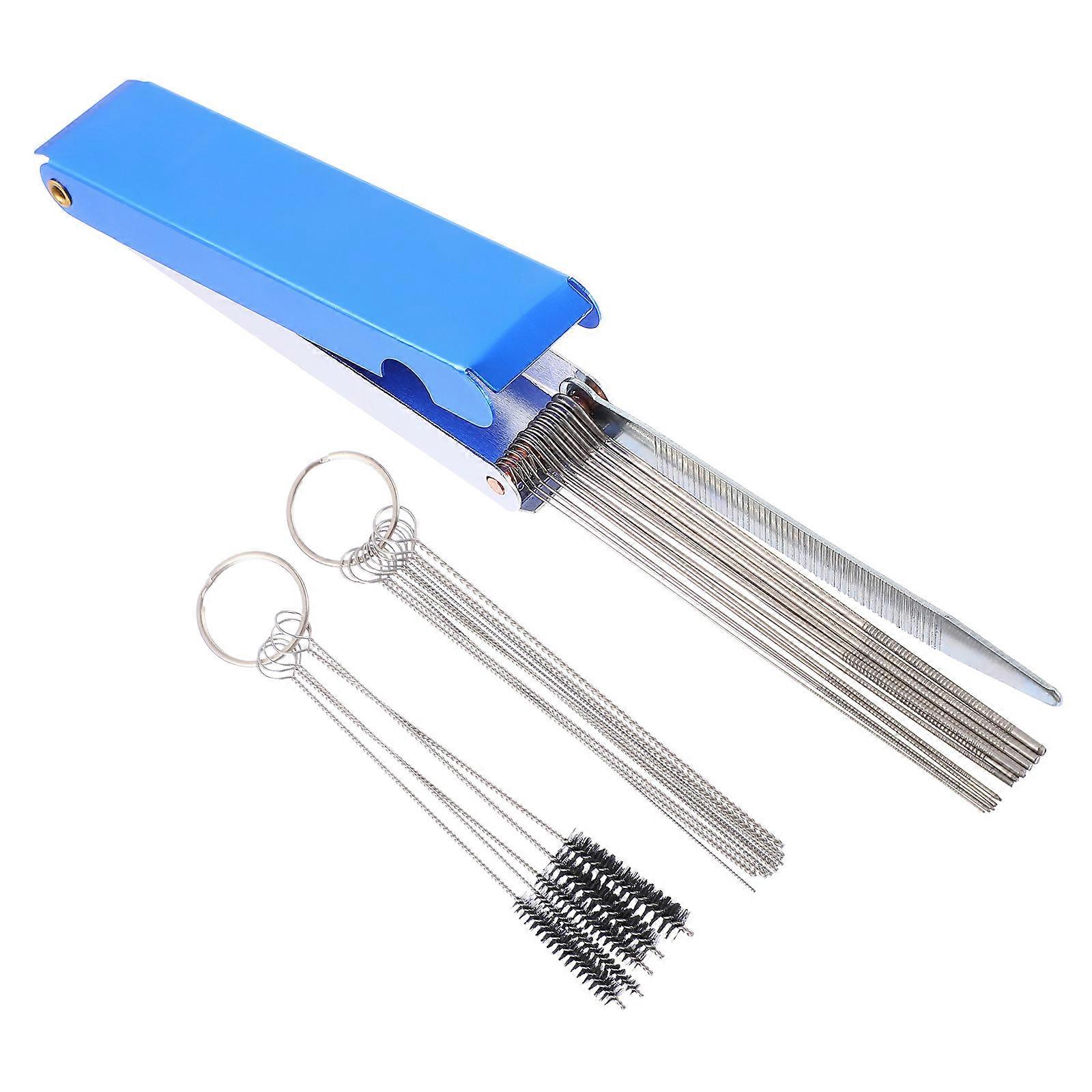 Cleaning Tool with Durable Stainless Steel Brushes for Motorcycle Use 3 Sets Silver