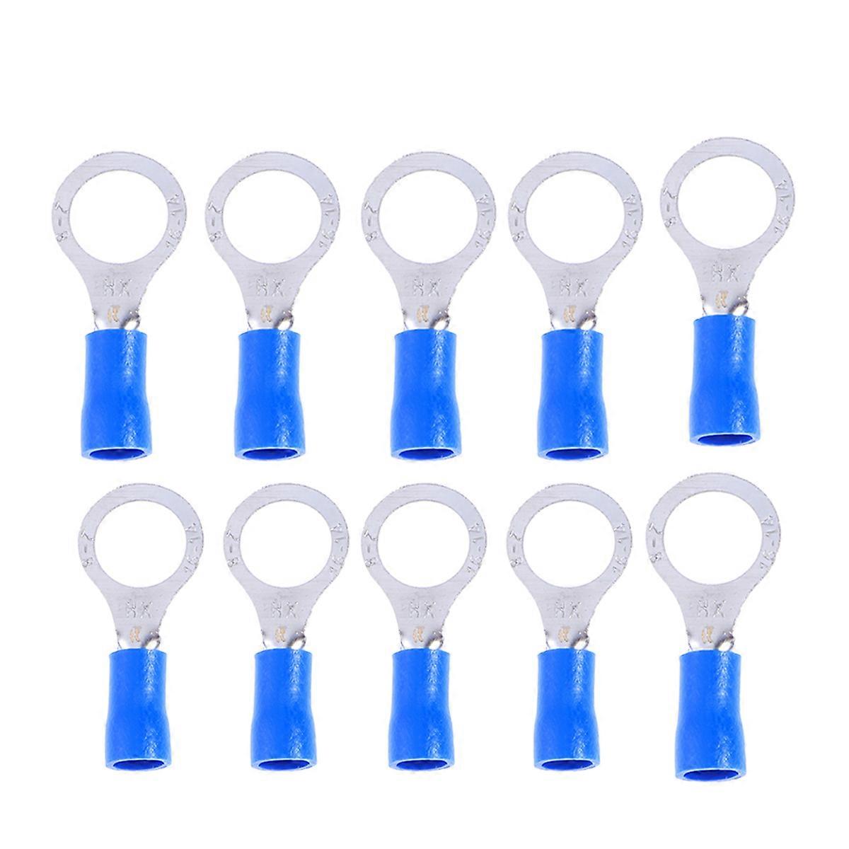 Crimp Connectors Insulated Terminals Butt Spade Ring Fork Set Wire Crimping 100Pcs Blue