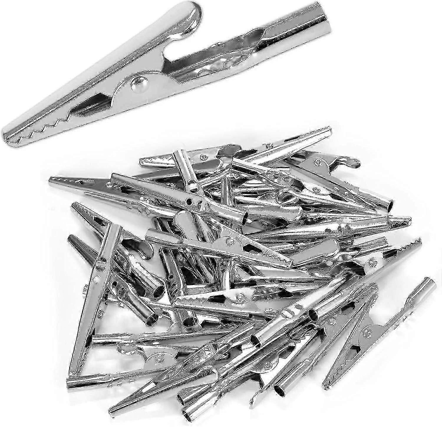 60 Stück Metall-Krokodilklemmen, Metall-Test-Krokodilklemmen, Metalldraht-Krokodilklemmen, Krokodilklemmen, elektrische Krokodilklemmen für Autom