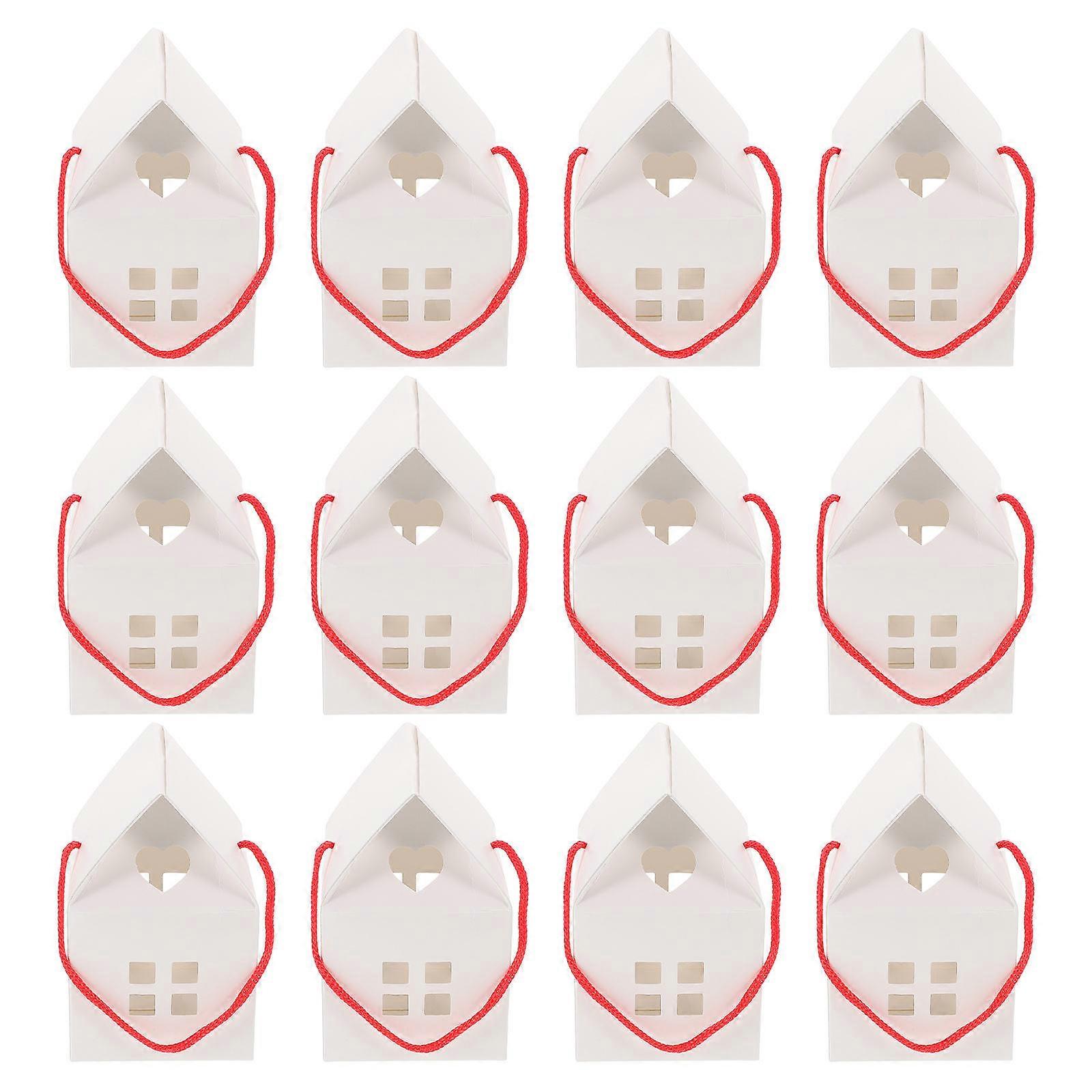 Wedding Cookie Bags House Shaped Box Storage present Packaging Festivals 15Pcs