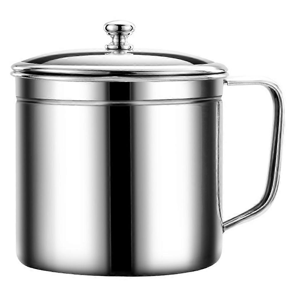Here's a well structured product description for the **Stainless Steel Oil Strainer Pot with Lid**, optimized for e commerce or marketing purposes: