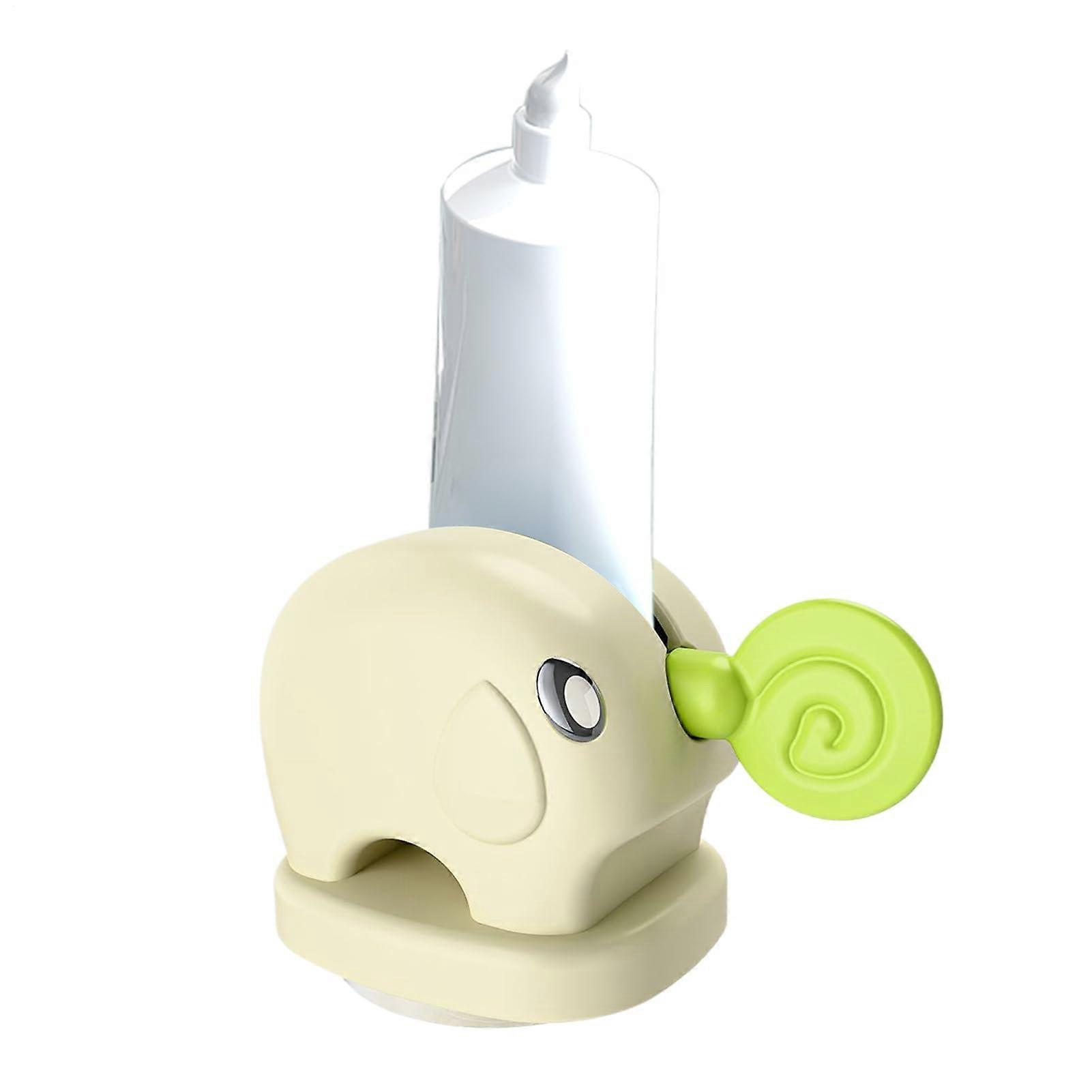 Toothpaste tube squeezer with handles, reusable holder pump elephant design green