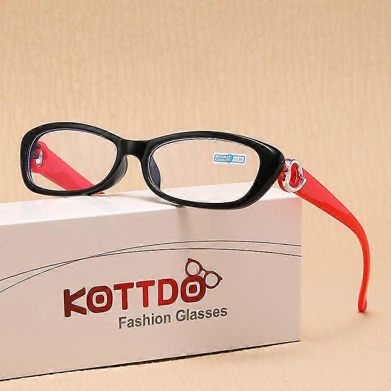 Reading Glasses Women Fashionable Ultra Light Cat Eye Anti Blue Light Reading Eyeglass and with Presbyopia Hyperopia Eyeglass +1