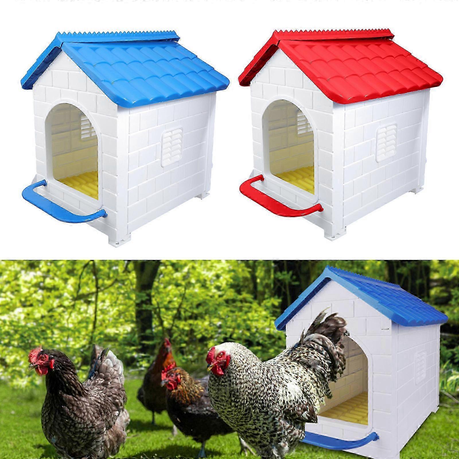 (Blue) Eggs Laying Chicken Coops Chicken Nesting Box For Hens With Antislip Perches And Easy To Clean Coops Pad For Outdoor  Blue