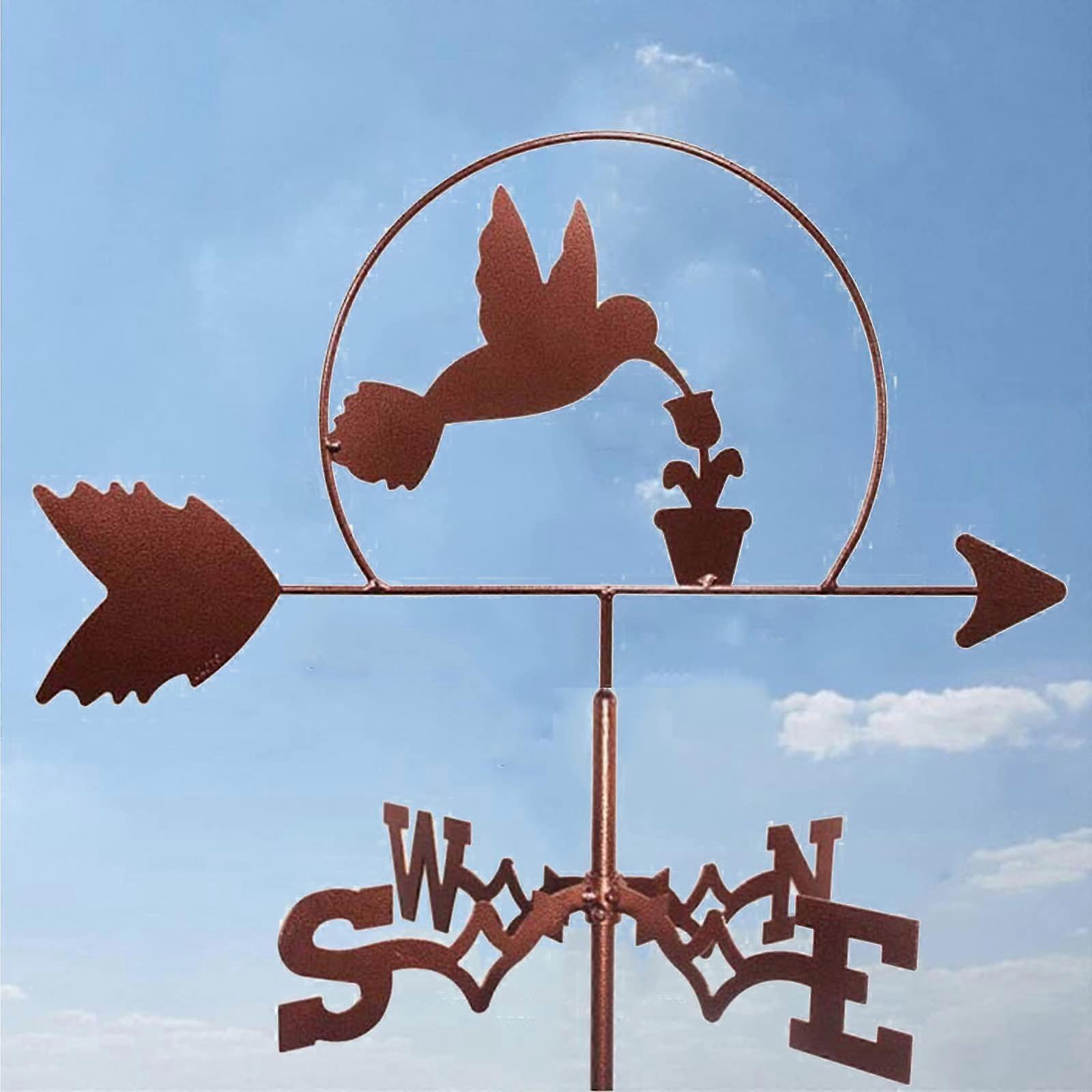 Retro frame courtyard stainless steel weather vane with mounting bracket
