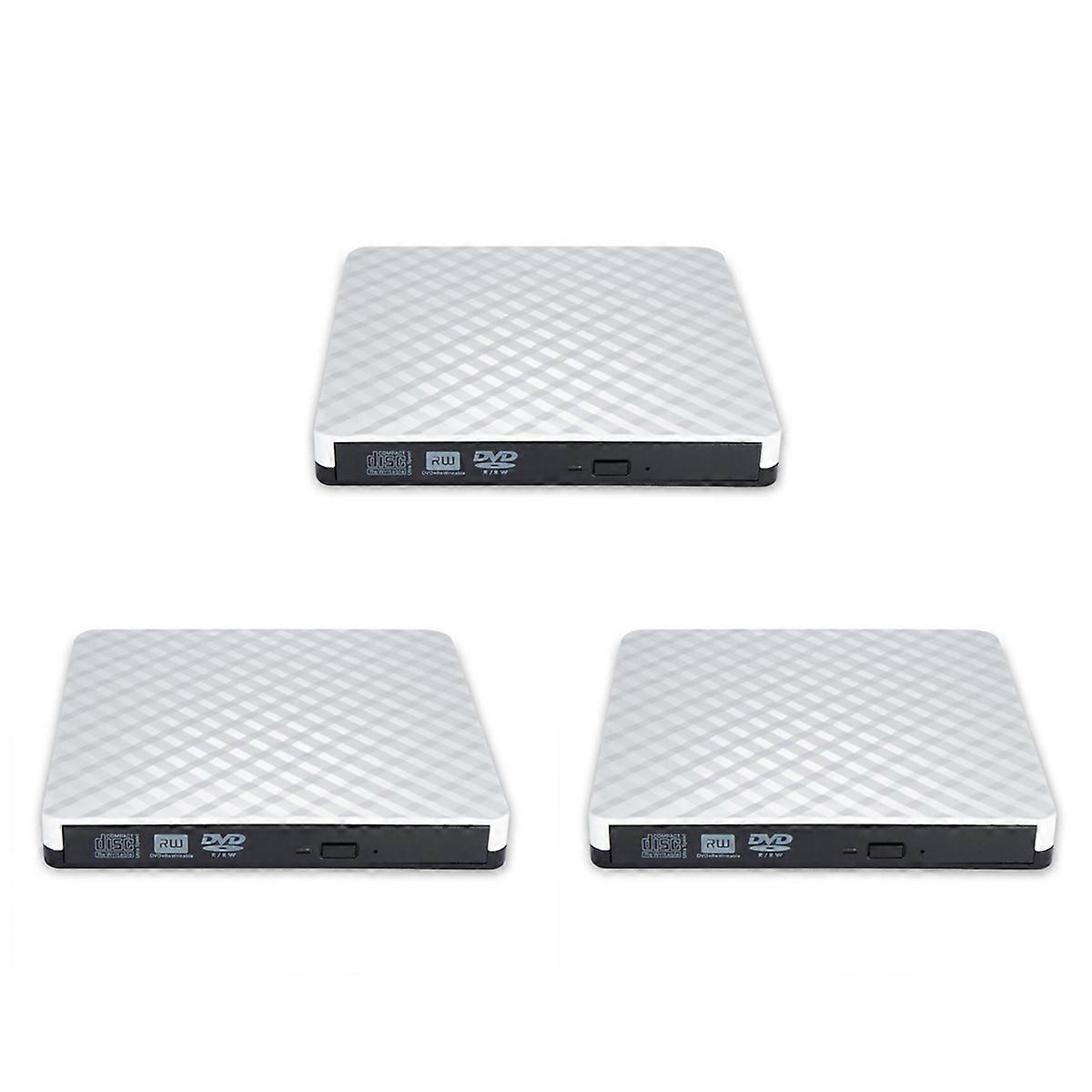3X PC Laptop External USB 3.0 DVD RW CD Writer Portable Optical Drive Burner Reader Player Tray Port