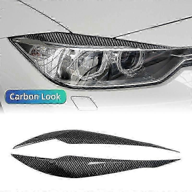 Exquisite Auto Headlight Lamp Eyebrows Cover Trim Stickers Fit For BMW 3 Series F30 F31 318i 320i 2012-2018 Car Eyelids Lids New ABS Carbon
