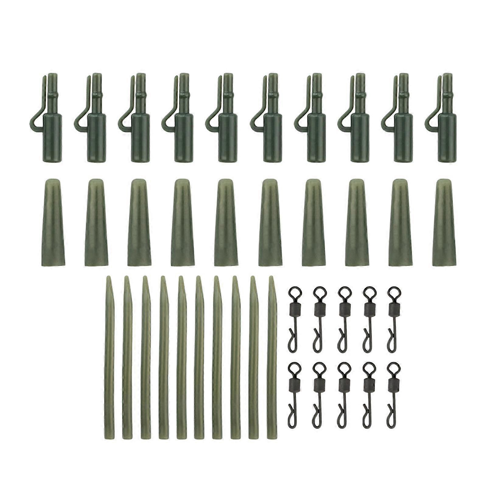 40-Piece Carp Fishing Tackle Set, Compact All-In-One Kit, Versatile Gear, Dark Green, With Storage Case