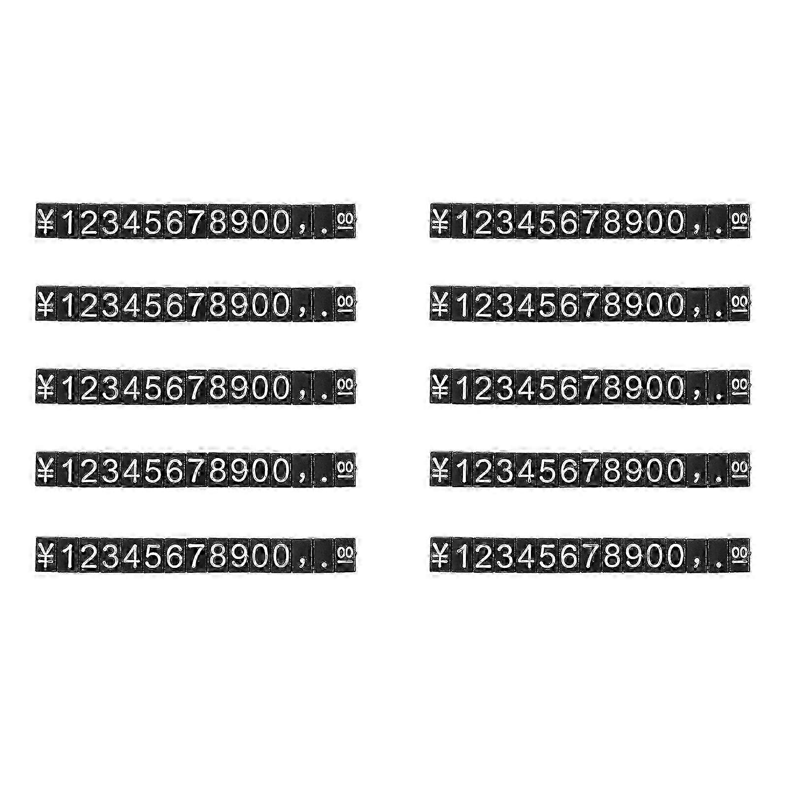 Set of 10 Metal Sign Labels for Pricing and Advertising Display Rack