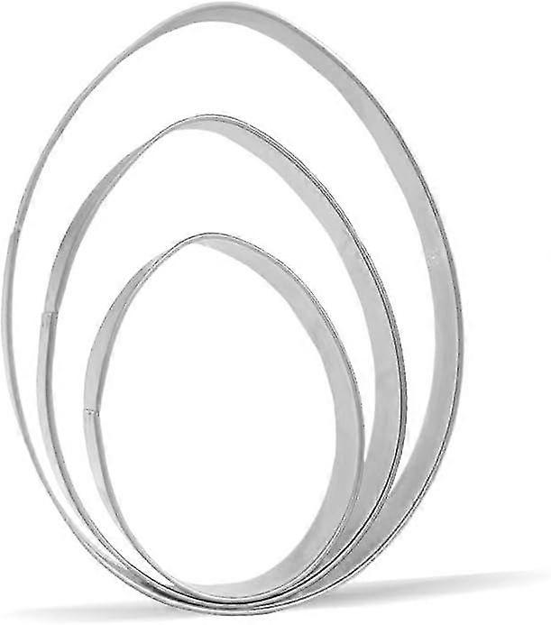 Large Egg-Shaped Cookie Cutter Set - 3 Pieces - 5, 4, and 3 Sizes - Durable Stainless Steel for Easter Gifts