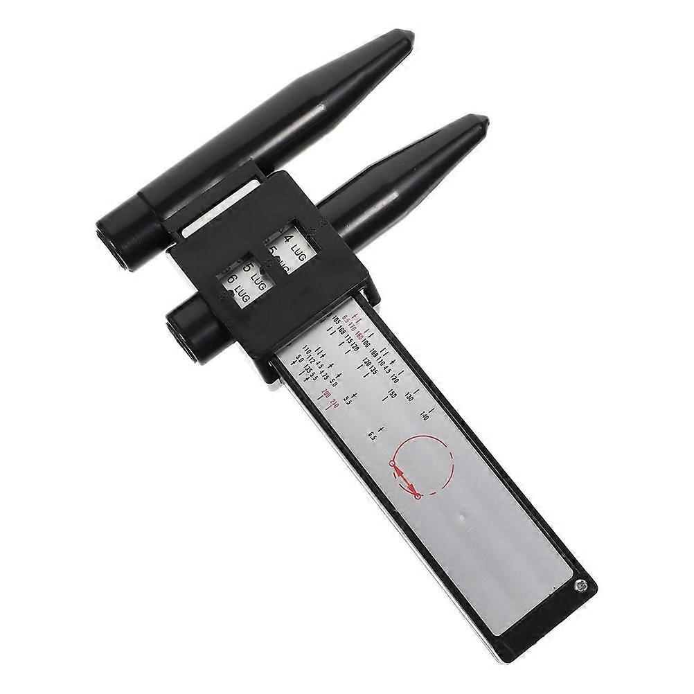 Car Wheel Rim Gauge for Measuring with ABS Material Lightweight Design Black Color Shows Dimensions in Inches and Metrics