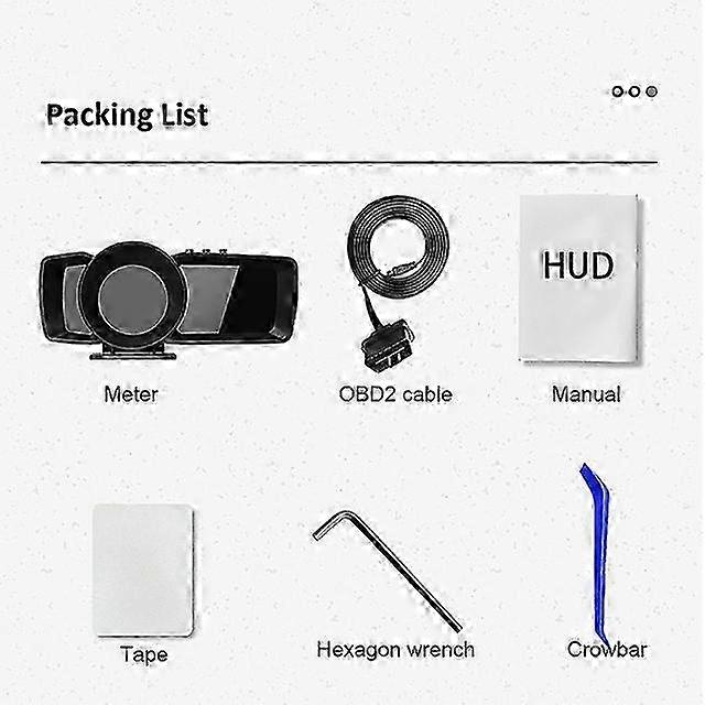 Smart Car HUD Gauge with Digital Odometer, Security Alarm, and Water & Oil Temperature Monitoring, Compatible with OBD2 and GPS Devices