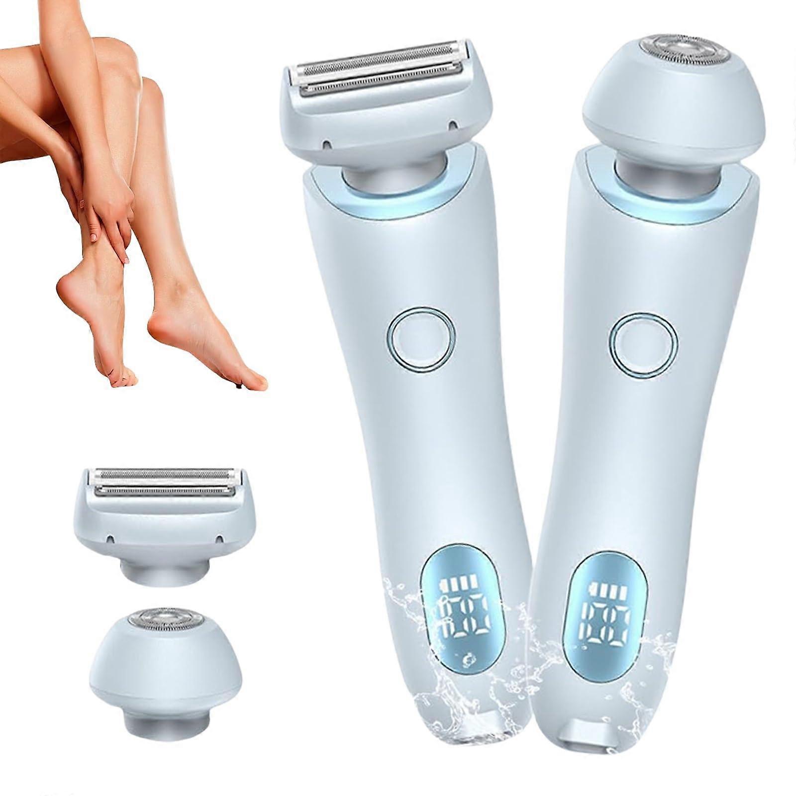 Boulina Razor, Glisse Pro Summer Starter Set, IPX7, Bikini Trimmer, Women's Intimate Area, WetDry, with LED Display (Blue)