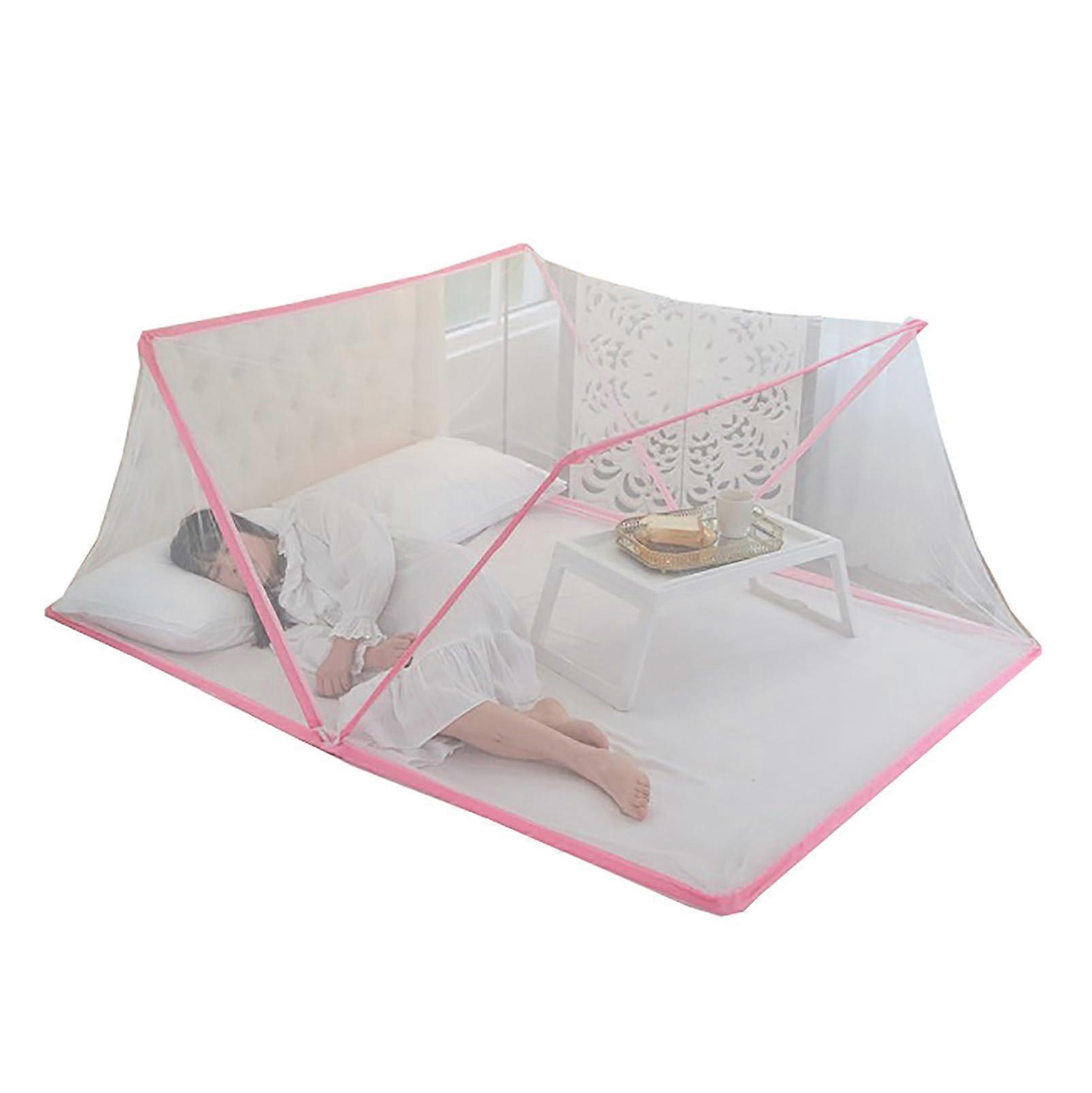 Pop-Up Mosquito Net Tent Roof for Beds 160x195cm, Foldable Portable Insect Protection for Single and Double Beds