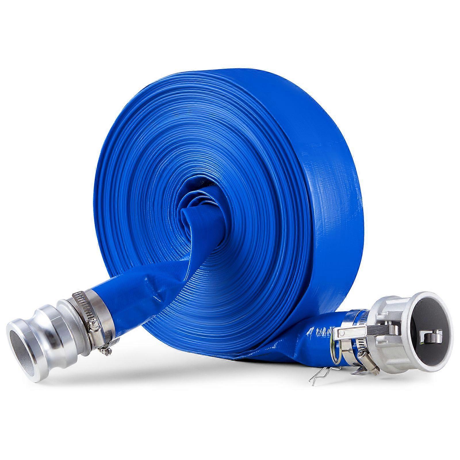 Tuyau de lavage à contre-courant avec pinces, Camlock, raccords en aluminium, 2 po x 100 pi, bleu, pour le traitement des eaux usées, le transport de l’eau