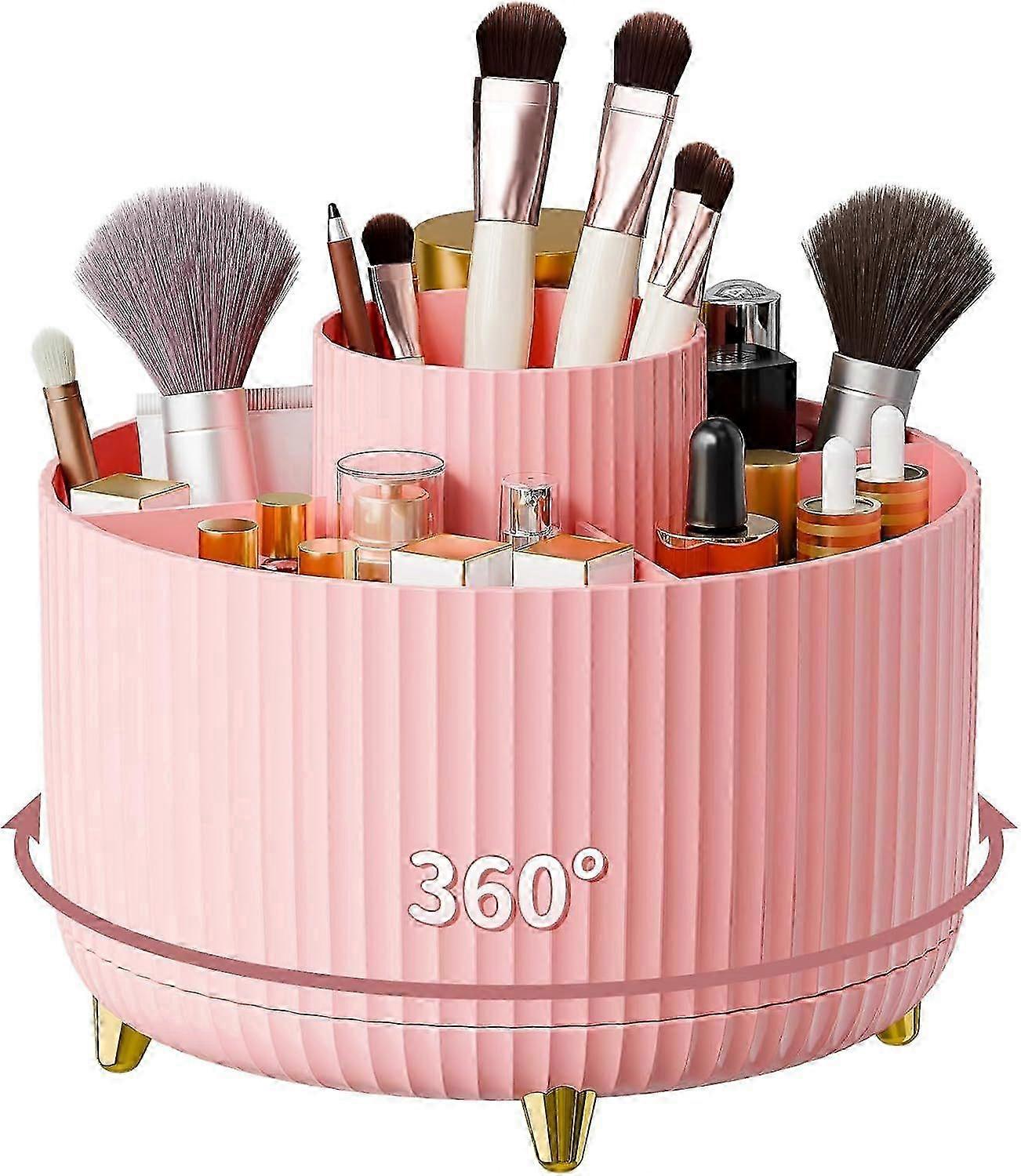 360Rotating Pen Holder, Desktop Organiser with 5 Compartments, Art Supply Storage Caddy for Home Office Tidying