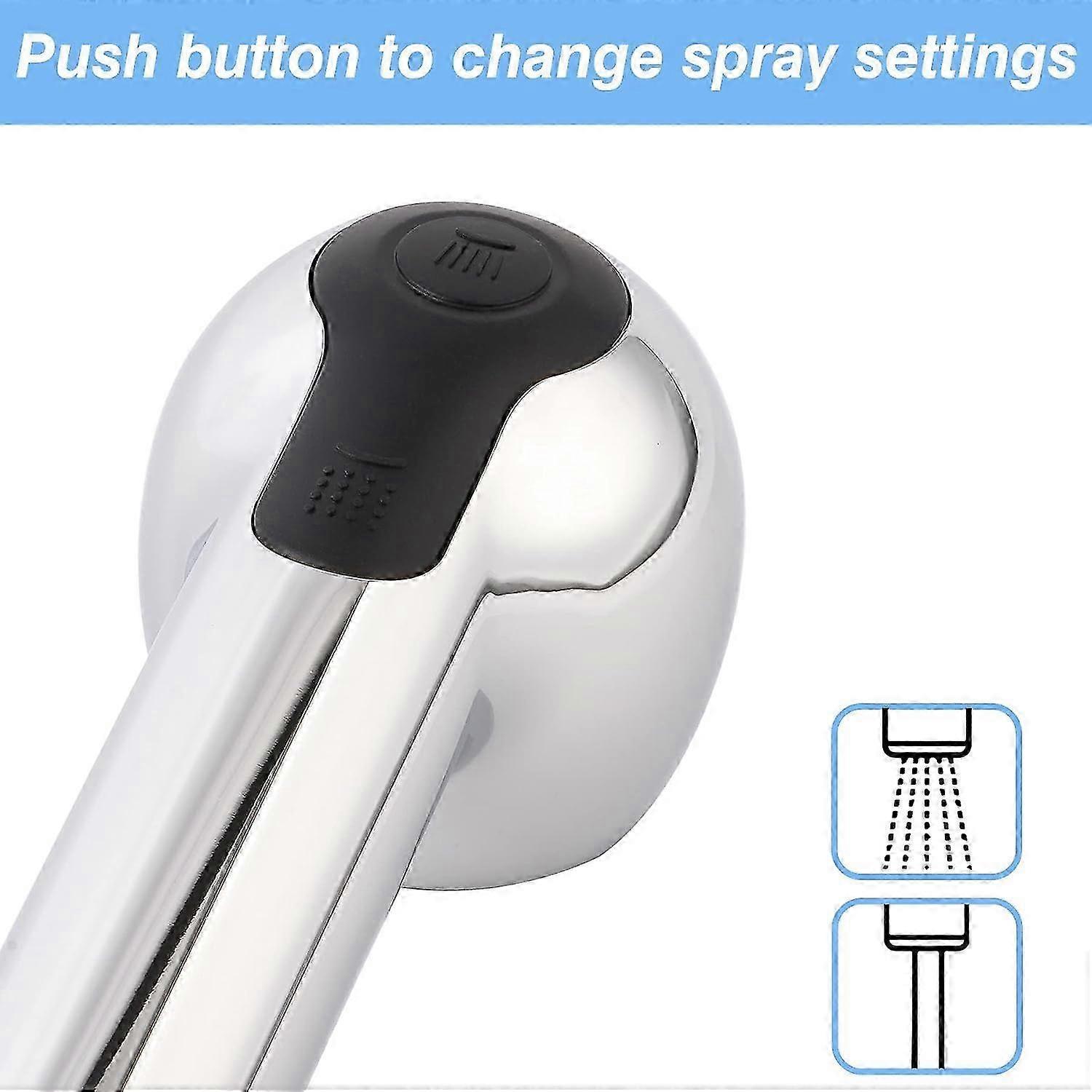 2-function kitchen sink faucet nozzle, replaces bathroom faucet head, fold-down design, chrome