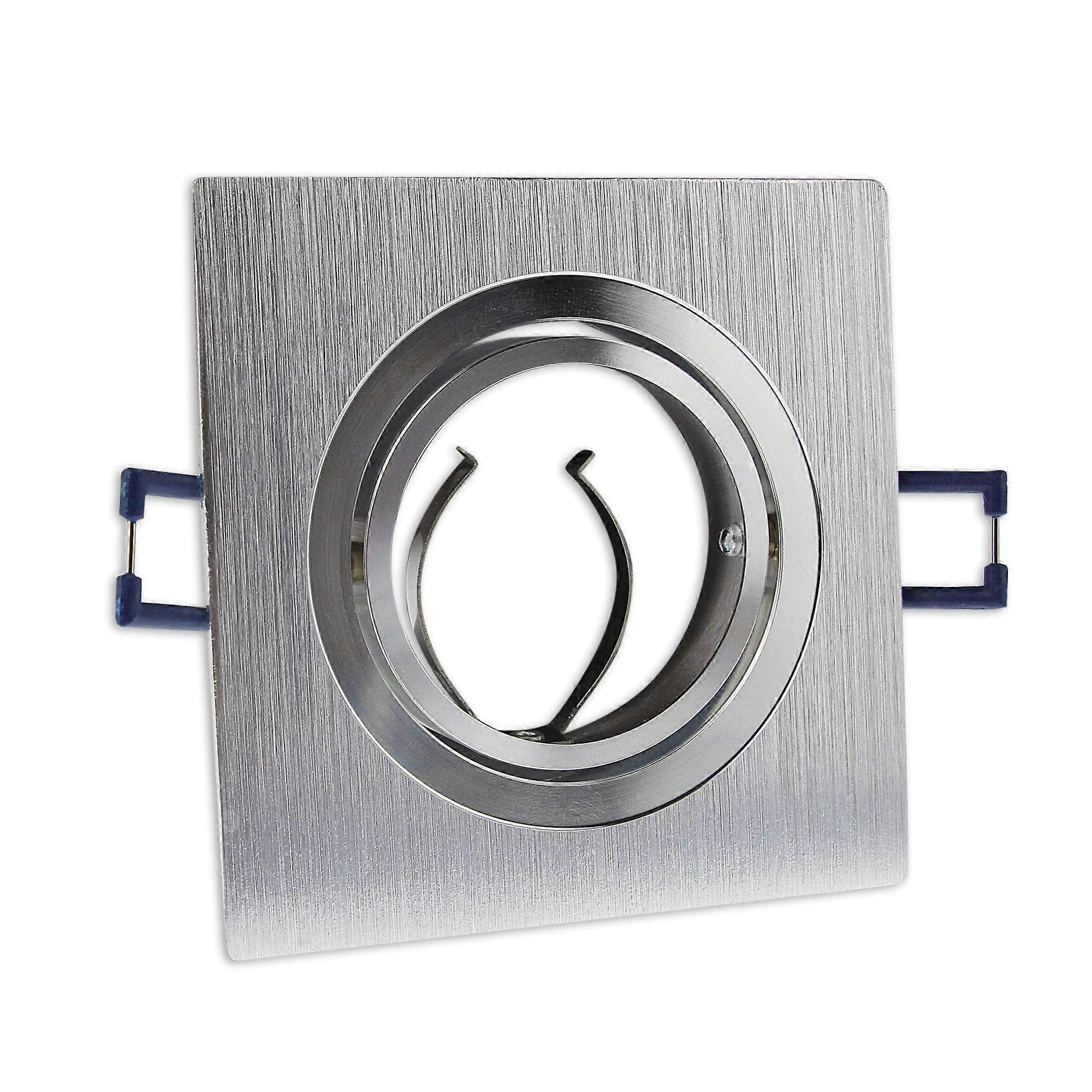 Set of 10 Aluminium Pivoting Frame for GU10, MR16 – LED and Halogen – Brushed Silver