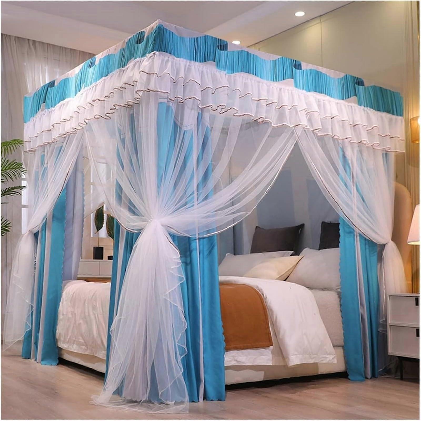 Mosquito net canopy for 1.8m wide beds, net bed curtain, mosquito net (Style 1, 180 x 220 x 200 cm)