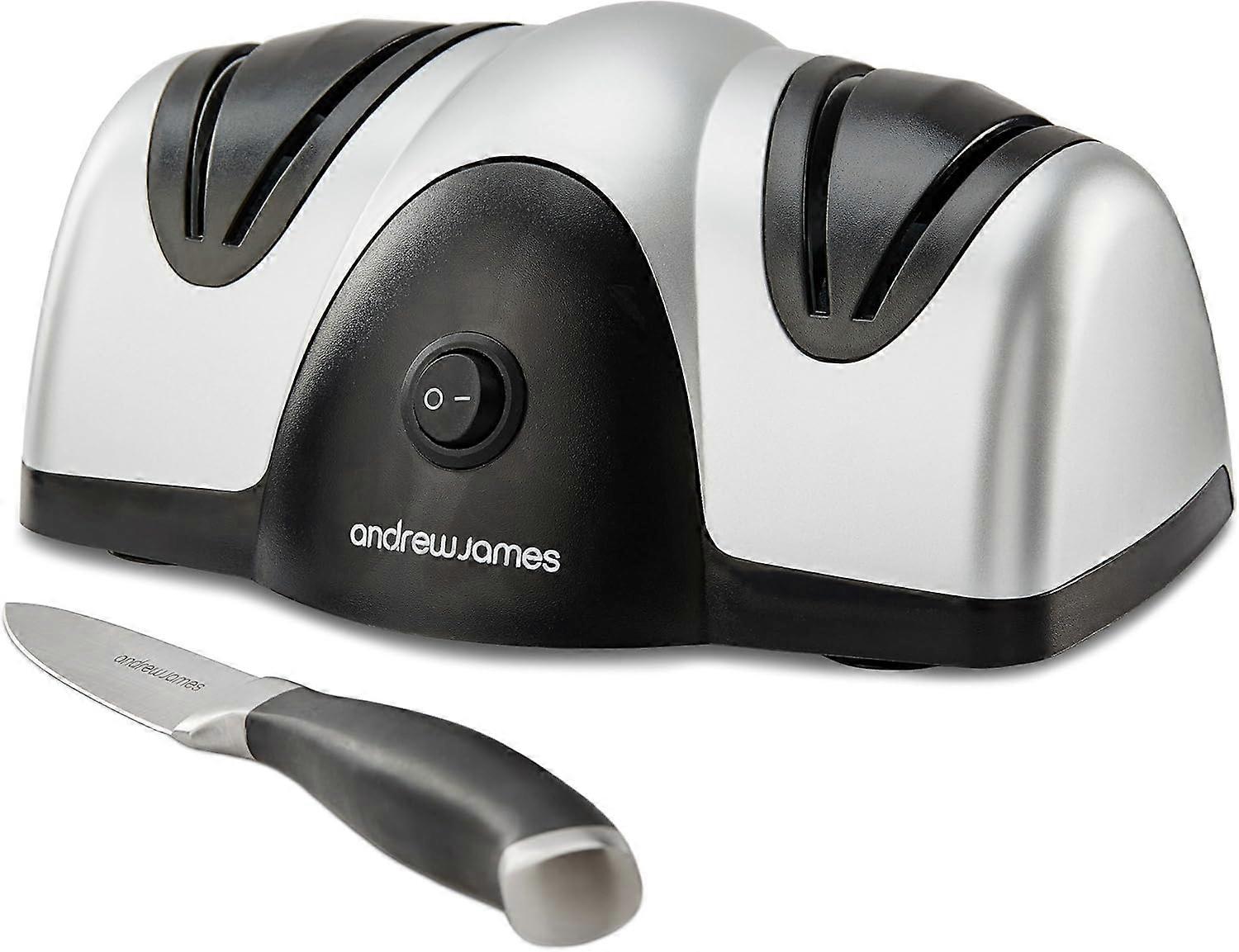 TTMA Electric Knife Sharpener, Metal Kitchen Chef Knife Sharpener with 2 Grinding Wheels | Makes Knife Sharpening Easy.