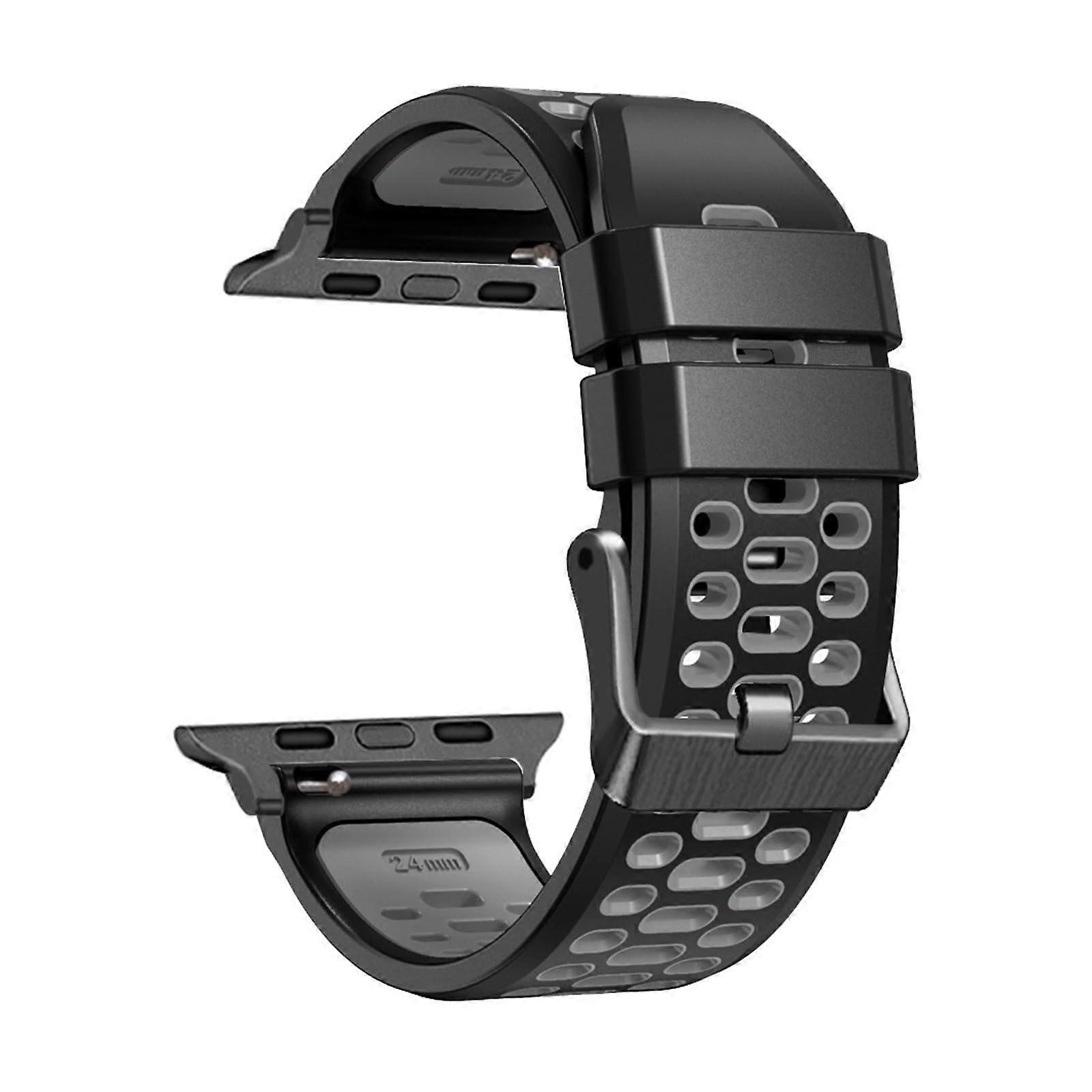 FKM Rubber Watch Band for Apple Watch Ultra 1, 2 - 49mm, 45mm, 44mm, 42mm Replacement Strap for Series 9, 8, 7, 6, 5, 4, SE, Agate