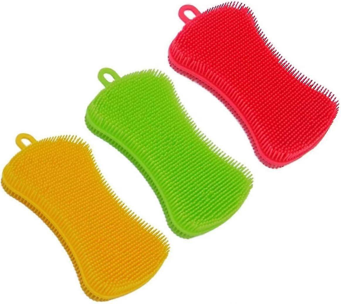 Multi-Function Brushes Set for Kitchen Dish Cleaning of Plates, Pots, Bowls, Vegetables, Fruits, and Pans