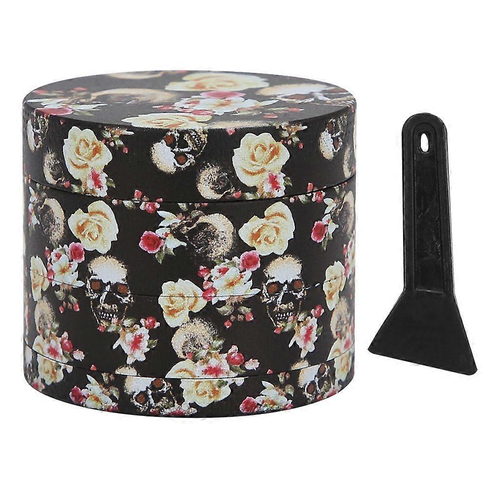 2025 Latest Model  4 Layer Printing Grinder Zinc Alloy Skull Pattern Grinding