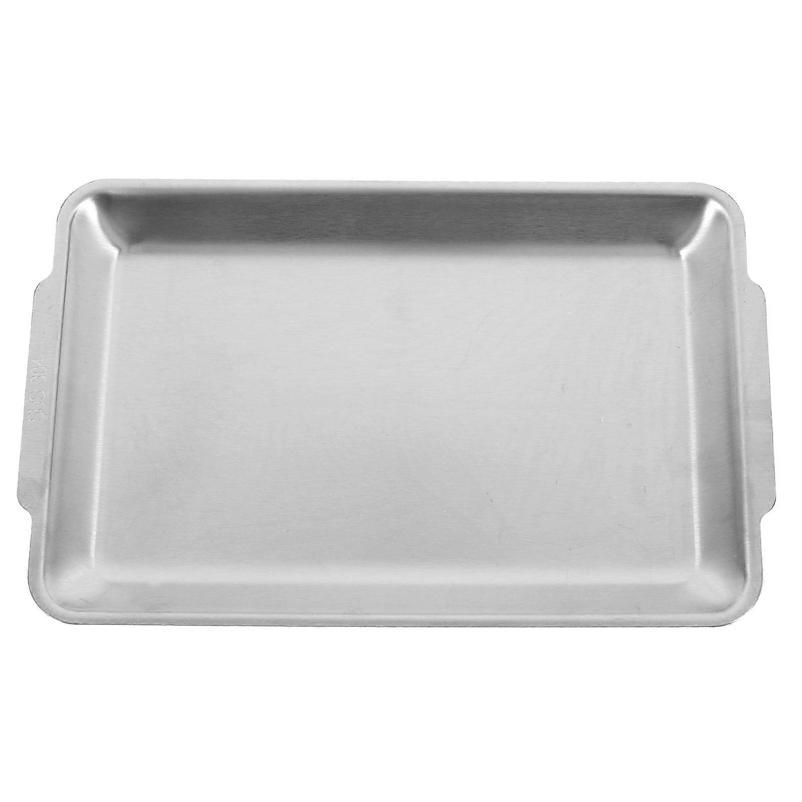 Serving Platters For Entertaining Stainless Steel Buffet Plate BBQ Events 22.00X14.00X1.80CM Towel Holder 1Set