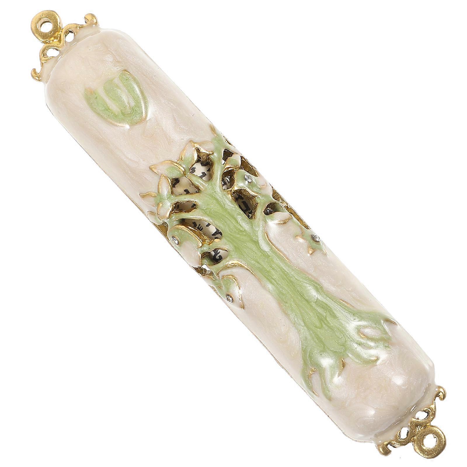 Plaque Rustic Metal Mezuzah Plaque For House Warming Multi 10.00X1.90X1.10CM 1Pack