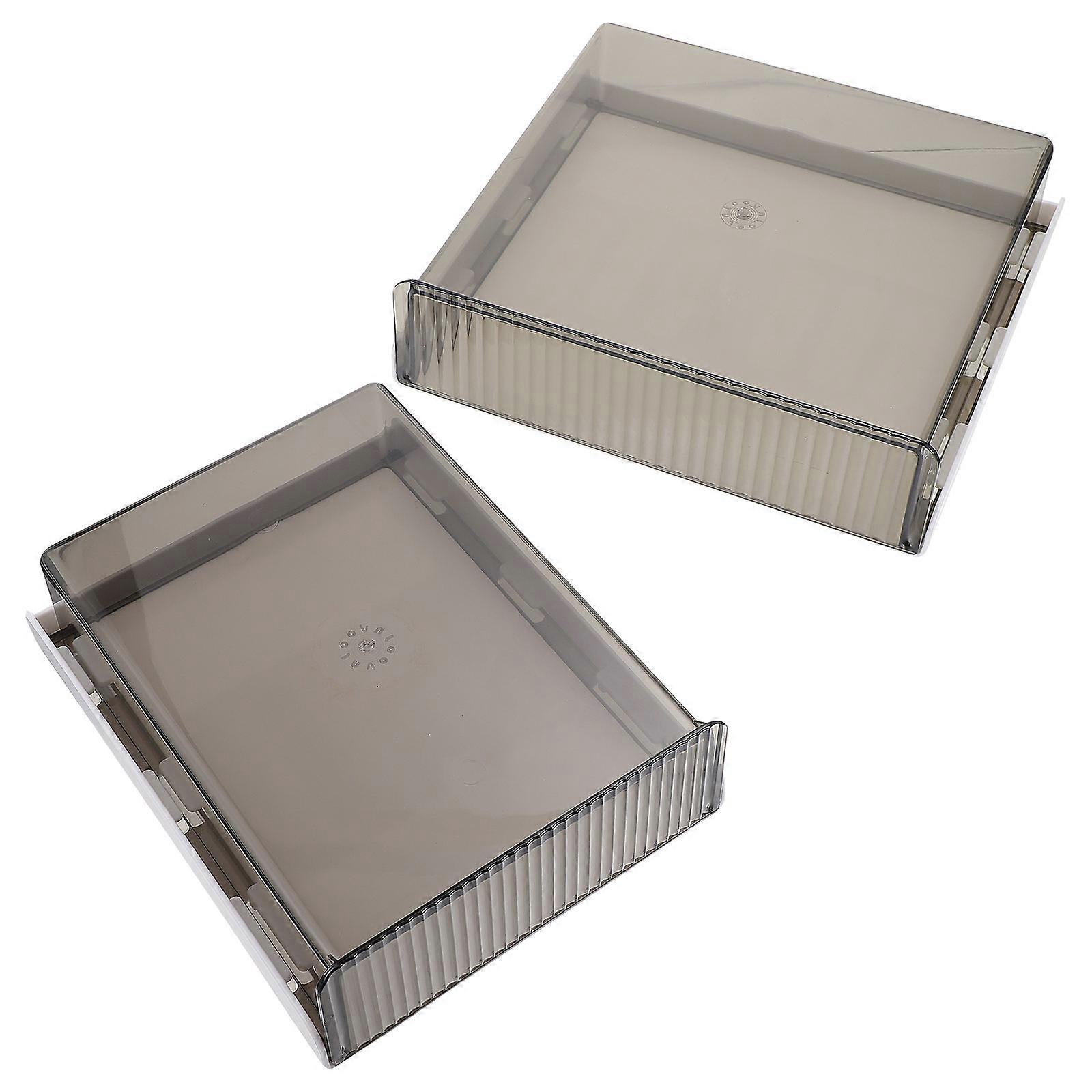 2Pcs Large Capacity Invisible Japanese Style Storage Boxes Under Table