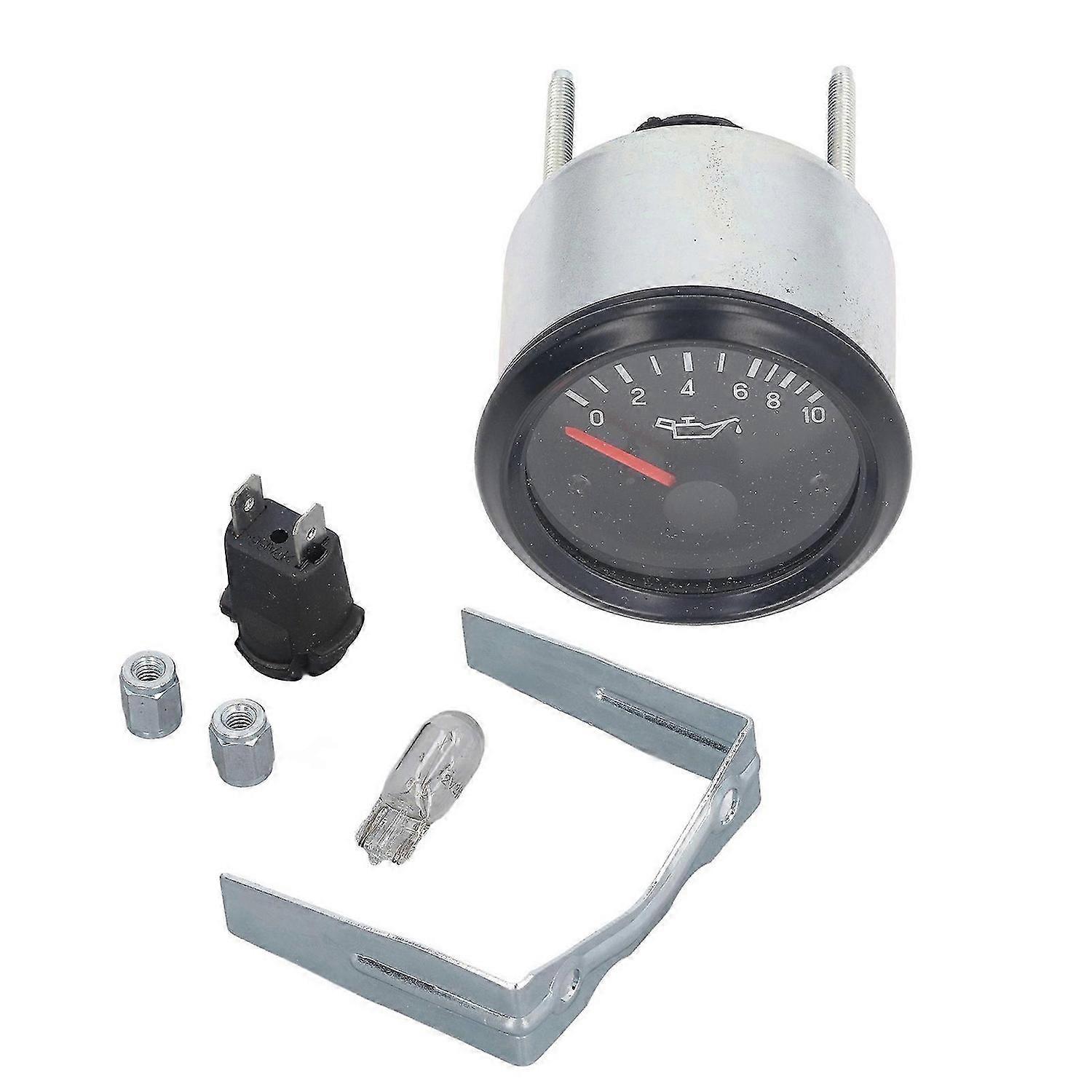 52mm Oil Pressure Gauge LED Backlight Pointer Type Oil Pressure Meter High Accuracy Pressure Tester Tool 010bar 12V (350030004)