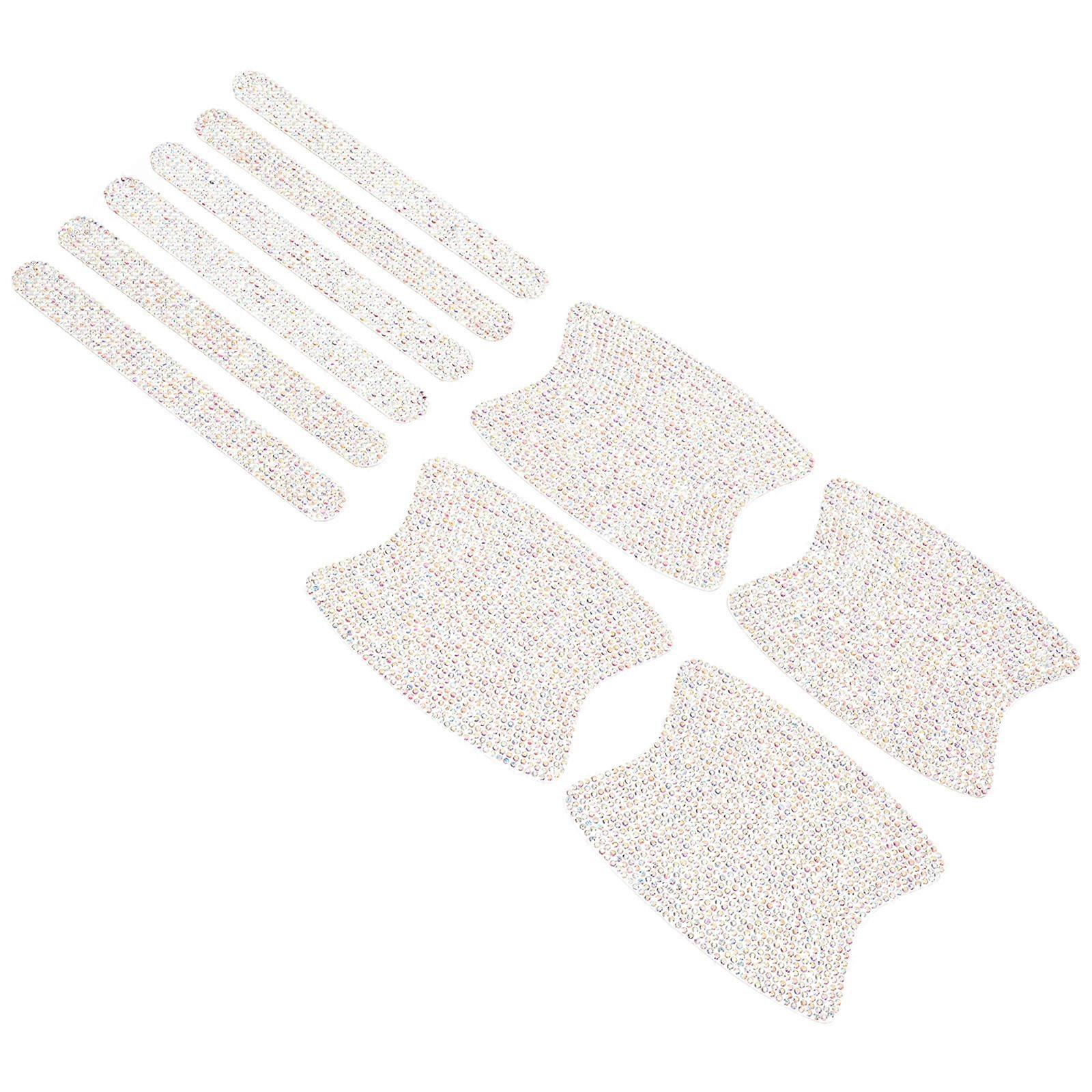 Car Anti-Collision Patch Stickers Silver Rectangular Protect Car Handles 1Set