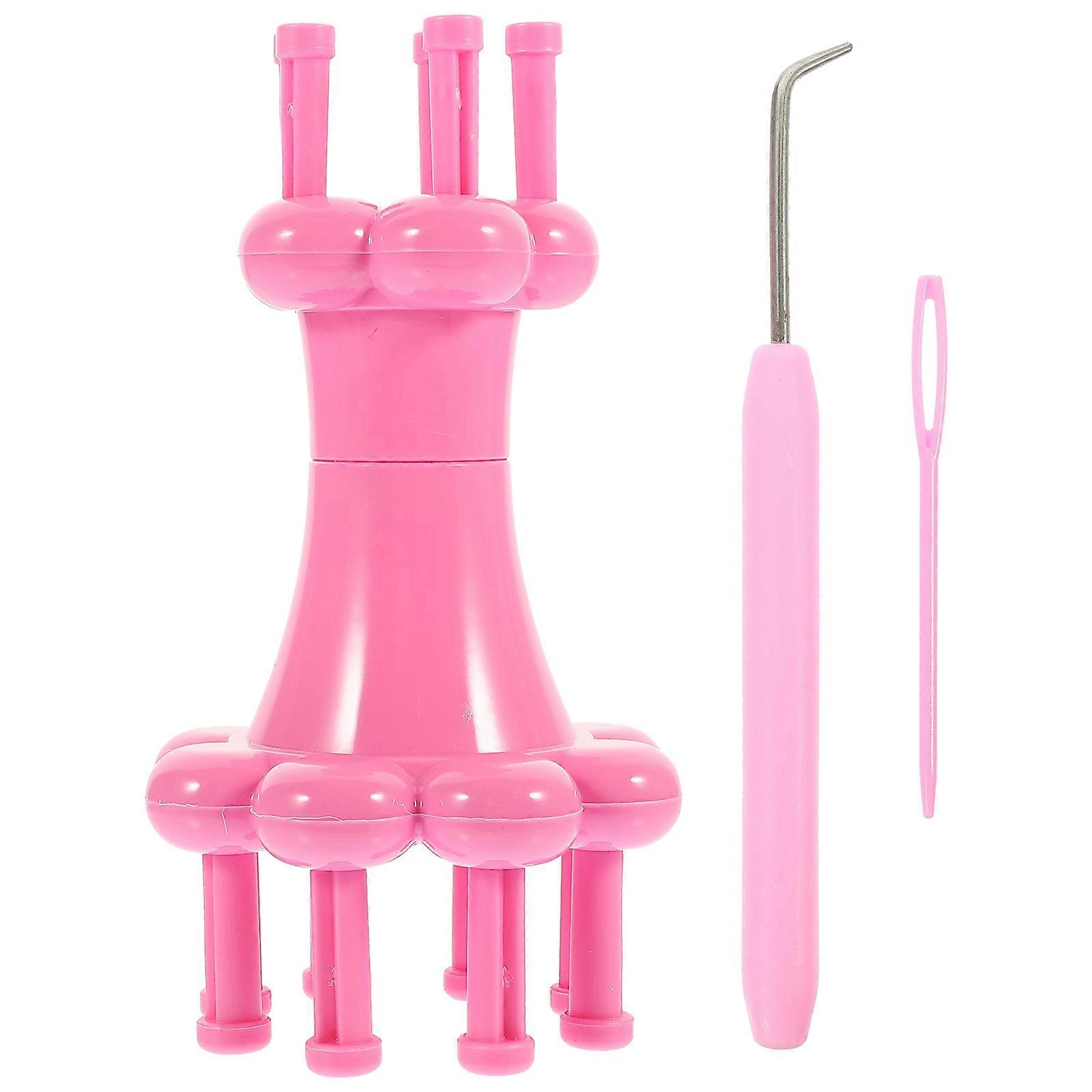 Knit Spool Loom Kit Lightweight Weaving Tool for DIY Knitting with Needle and Crochet Hook for Yarn and Threads