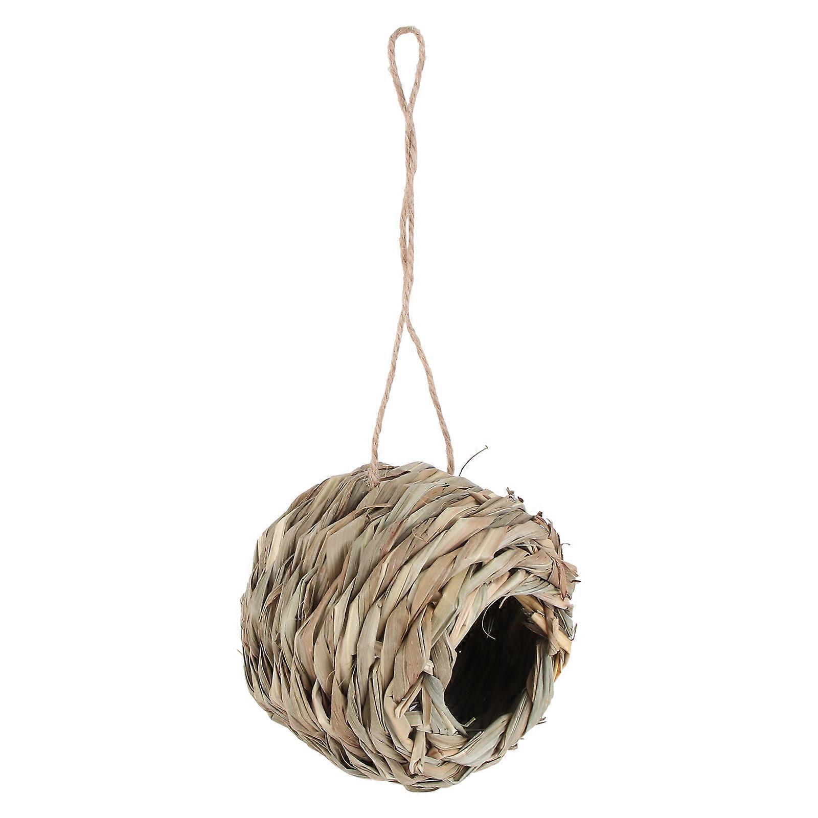1pc Creative Rattan Woven Bird Nest Decorative House Random Color