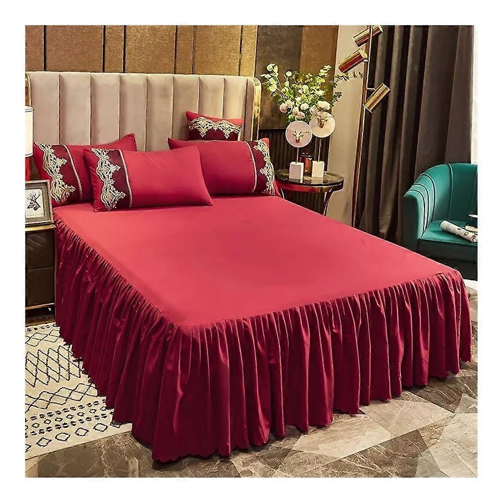 Bettrock, nonslip mattress cover, bed sheet, bedspread, solid color, bed skirt with ruffles, 1 piece, for bedroom, 1 piece, 180 x 200 cm Ref: 5258