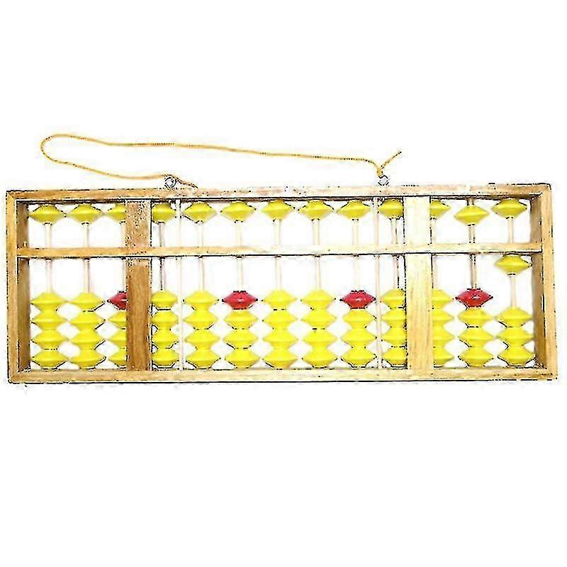 13-Column Chinese Abacus Wooden Soroban Math Tool for Kids - Educational Yellowwood Color Counting Aid