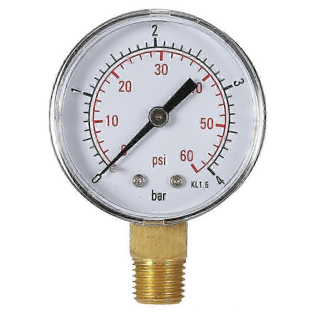 50mm 0~60psi 0~4bar Pool Filter Water Pressure Dial Hydraulic Pressure Gauge Meter Manometer 1/4" NPT Thread