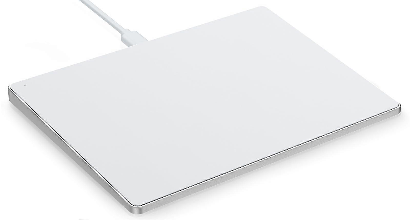 Touchpad for PC, Wired Trackpad with Tempered Glass, Aluminium Base, for Windows 10/11 (White)