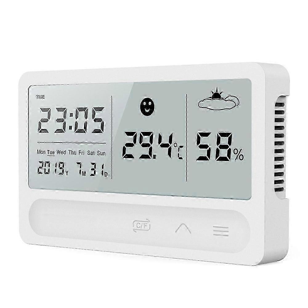 AURA Multifunction LCD Digital Thermometer Hygrometer Alarm Clock Weather Forecast