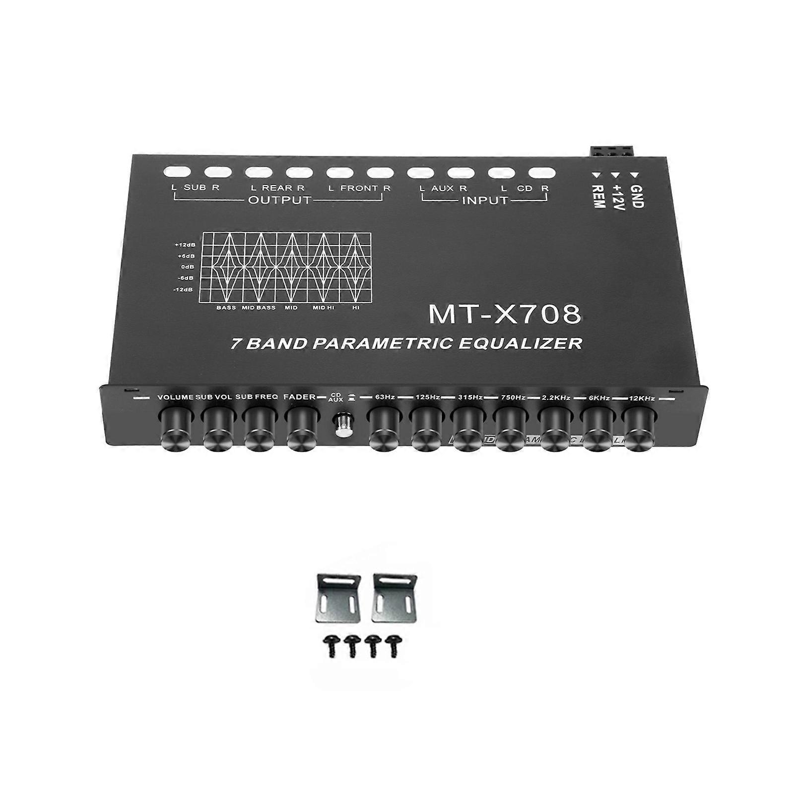 7 Band Car Stereo Equalizer Offering Customizable Sound Setting for Ultimately Listening Pleasure Enhanced Sound Quality Multicolor