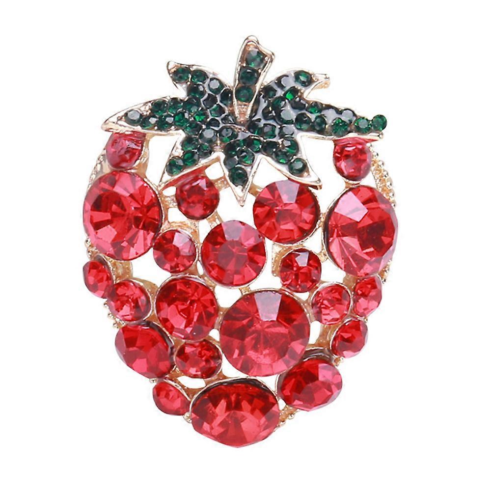 Durable Alloy Strawberry Brooch Pin for Clothes Decoration Red Color Fits All Sizes