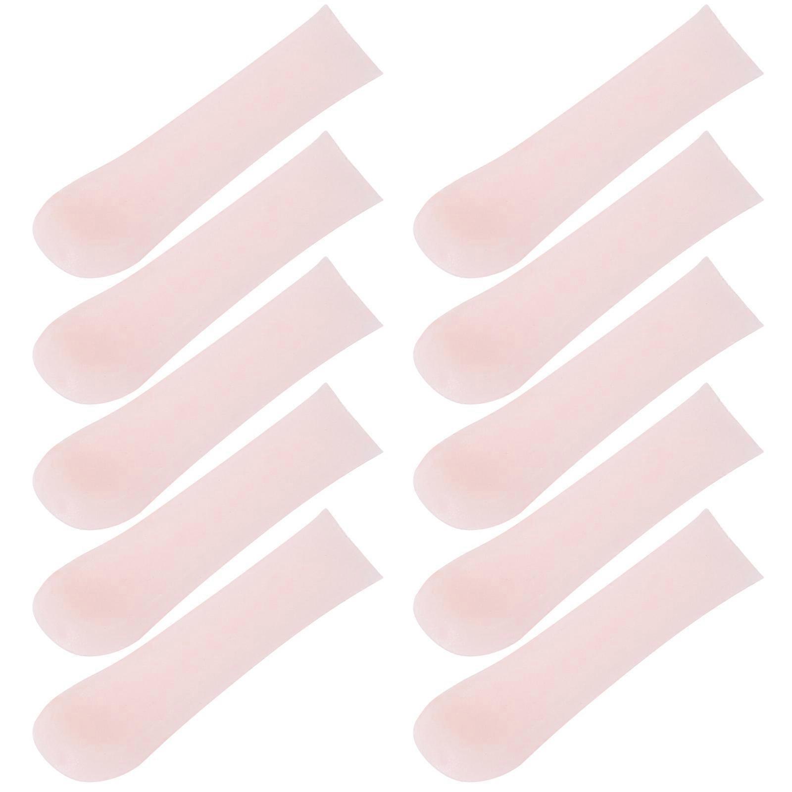 Pink Soft Silicone Ear Spoon Covers for Safe Cleaning Compatible with Various Spoons 10 Pieces