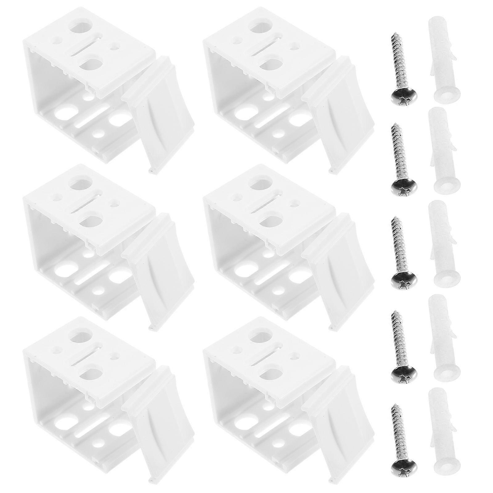 Blind Mounting Brackets White Installation Kit with Screws and Wall Anchors for Reliable Window Support